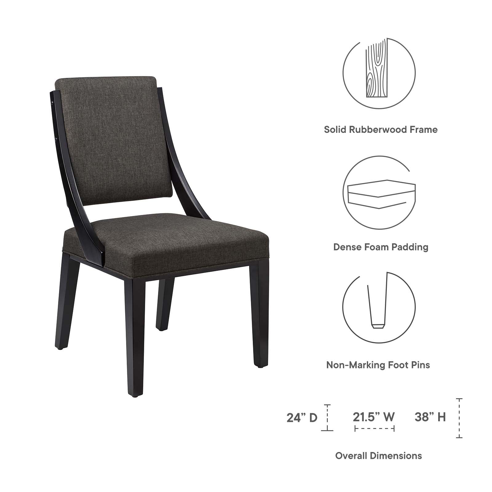 Cambridge Upholstered Fabric Dining Chairs - Set of 2 By Modway - EEI-4553 | Dining Chairs | Modishstore - 14