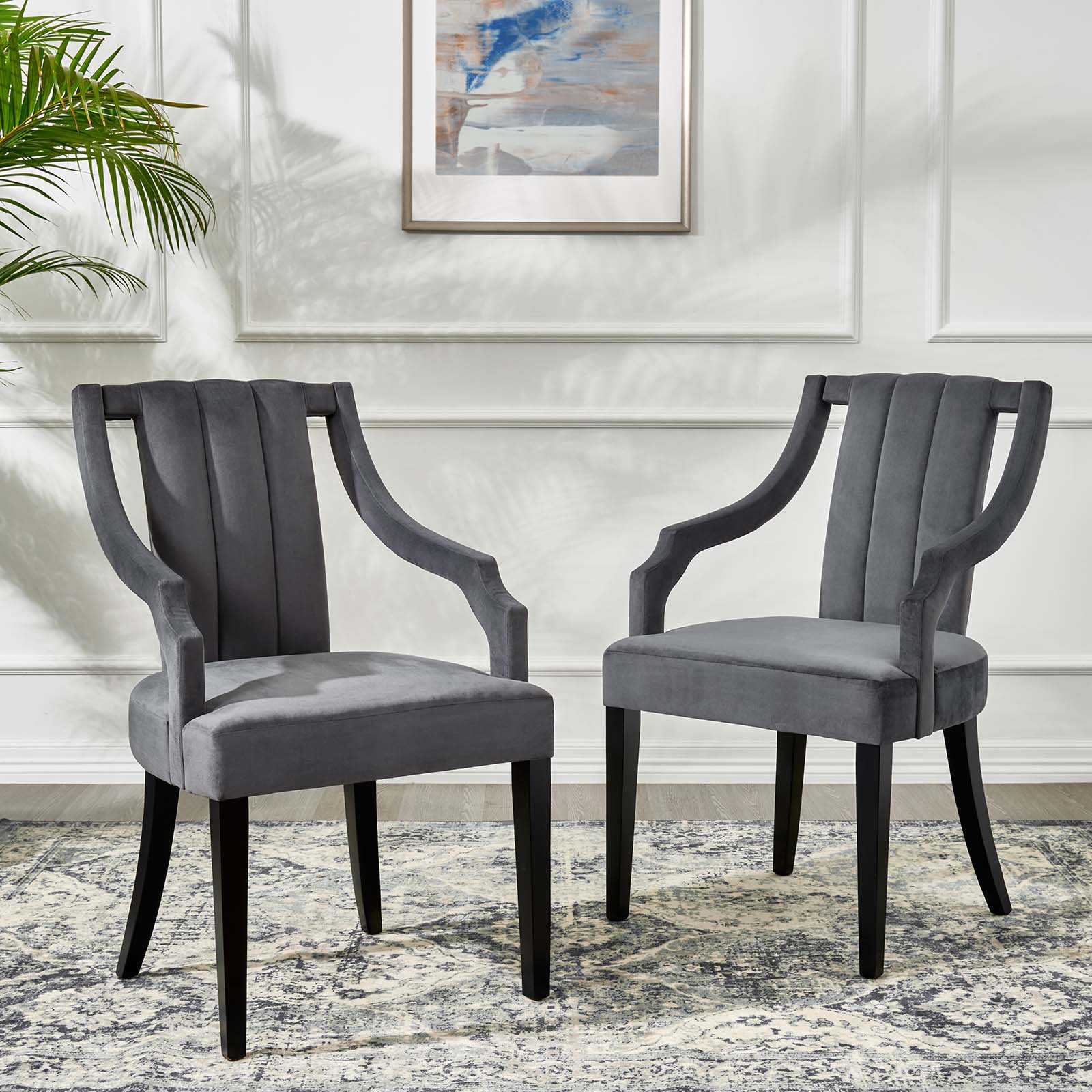 Virtue Performance Velvet Dining Chairs - Set of 2 By Modway - EEI-4554 | Dining Chairs | Modishstore - 16