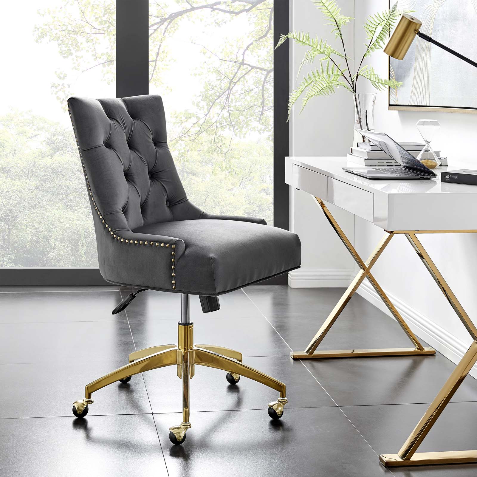 Modway Regent Tufted Performance Velvet Office Chair | Office Chairs | Modishstore-9