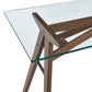 Steadfast Glass-Top Glass Top Office Desk By Modway - EEI-4580-WAL | Desks |  Modishstore - 4