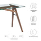 Steadfast Glass-Top Glass Top Office Desk By Modway - EEI-4580-WAL | Desks |  Modishstore - 8