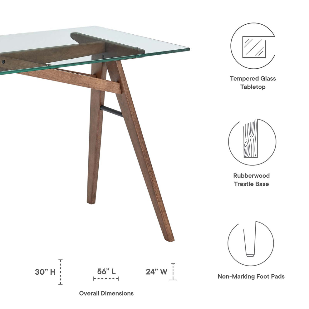 Steadfast Glass Top Office Desk By Modway - EEI-4580 | Desks | Modishstore - 8