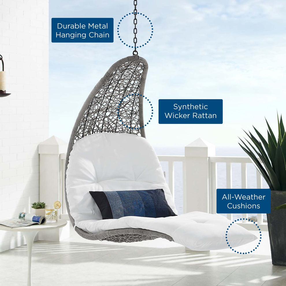 Landscape Outdoor Patio Hanging Chaise Lounge Outdoor Patio Swing Chair By Modway - EEI-4589 | Outdoor Porch Swings | Modishstore - 31