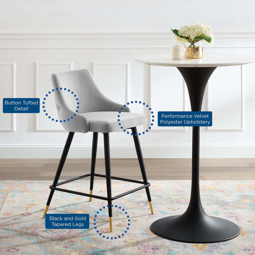 Adorn Performance Velvet Counter Stool Set of 2 By Modway - EEI-4594 | Counter Stools | Modishstore - 2
