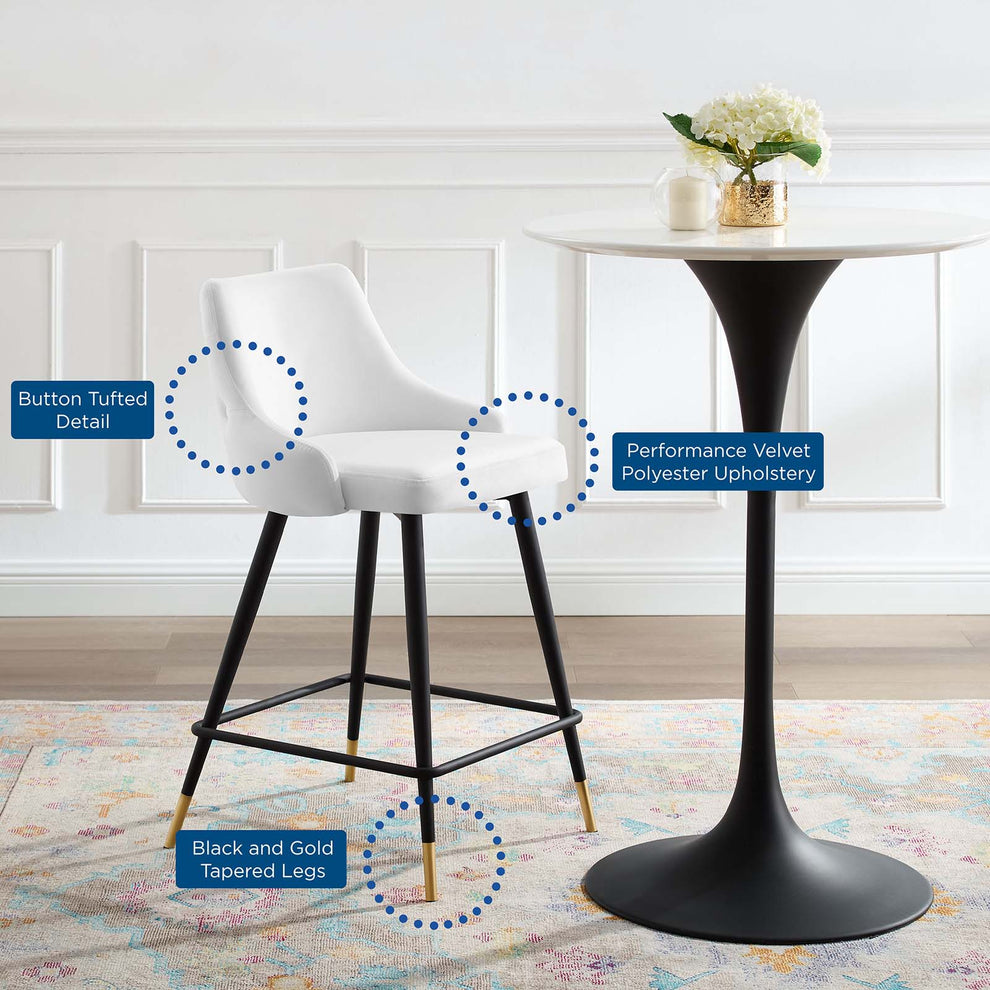 Adorn Performance Velvet Counter Stool Set of 2 By Modway - EEI-4594 | Counter Stools | Modishstore - 25