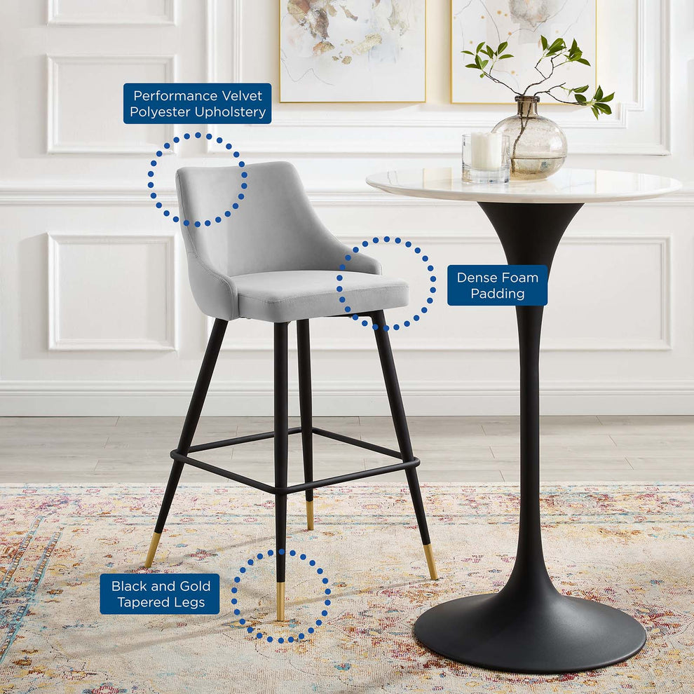 Adorn Performance Velvet Bar Stool Set of 2 By Modway - EEI-4595 | Bar Stools | Modishstore - 2