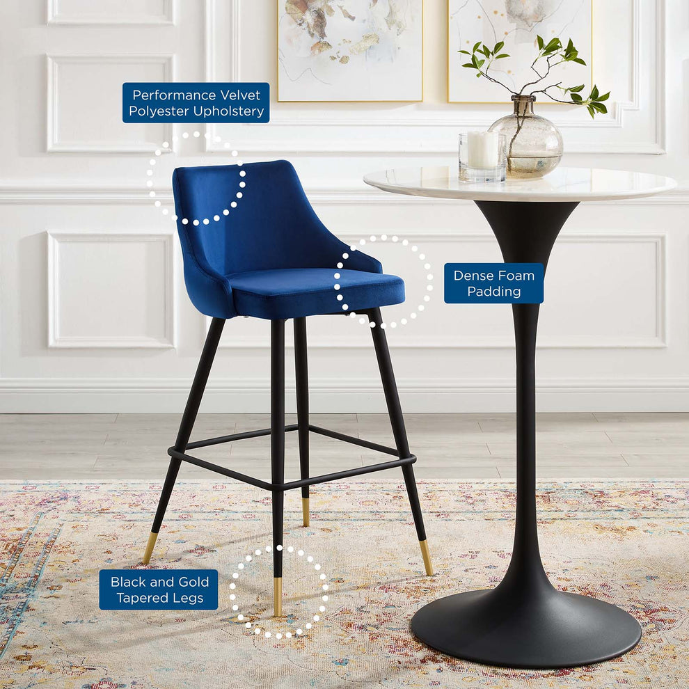 Adorn Performance Velvet Bar Stool Set of 2 By Modway - EEI-4595 | Bar Stools | Modishstore - 9