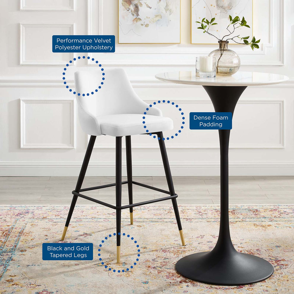 Adorn Performance Velvet Bar Stool Set of 2 By Modway - EEI-4595 | Bar Stools | Modishstore - 25