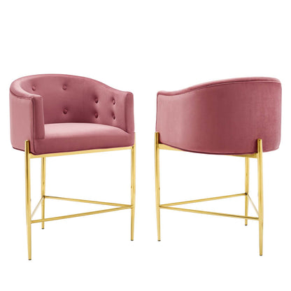 Savour Tufted Performance Velvet Counter Stool Set of 2 By Modway - EEI-4596 | Counter Stools | Modishstore - 1