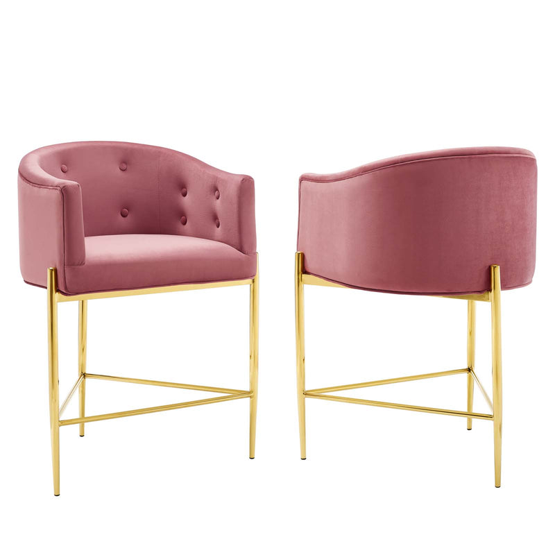 Savour Tufted Performance Velvet Counter Stool Set of 2 By Modway - EEI-4596 | Counter Stools | Modishstore - 1