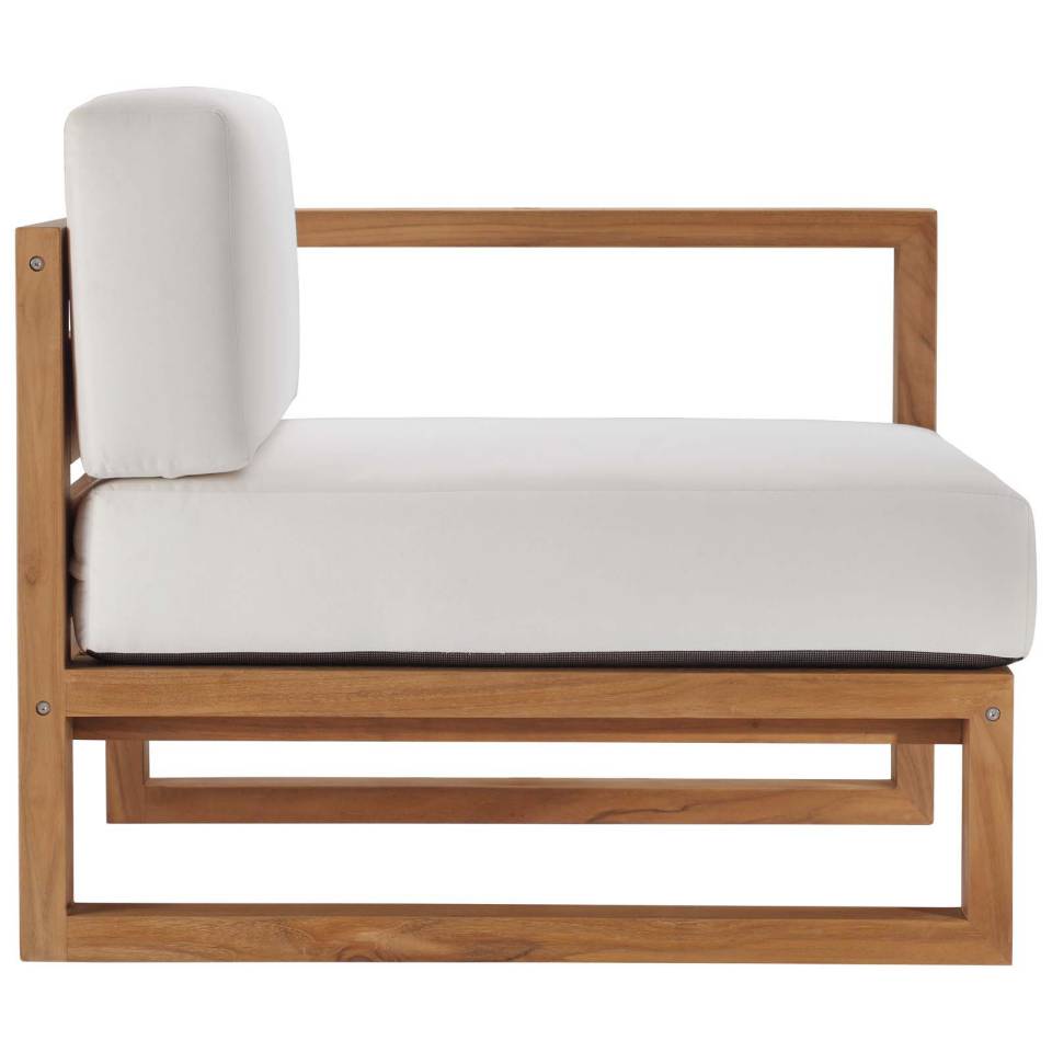 Modway Upland Outdoor Patio Teak Wood 5-Piece Sectional Sofa Set - EEI-4619 | Outdoor Sofas, Loveseats & Sectionals | Modishstore - 5