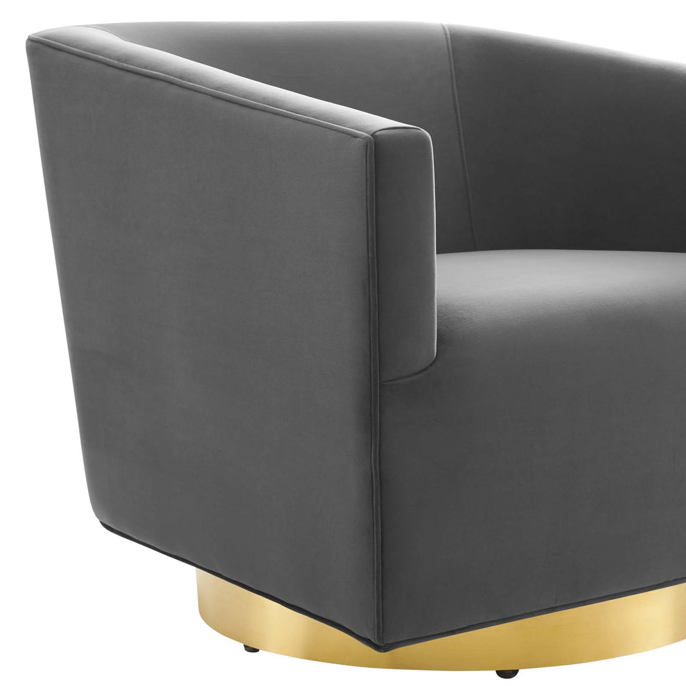 Twist Accent Lounge Performance Velvet Swivel Chair By Modway - EEI-4626 | Lounge Chairs | Modishstore - 3