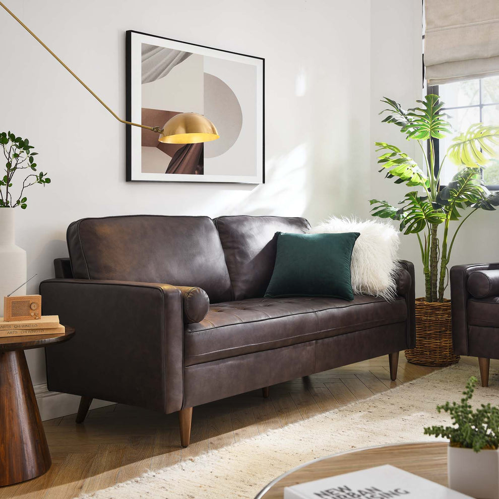Valour Leather Sofa By Modway - EEI-4633 | Sofas | Modishstore - 16