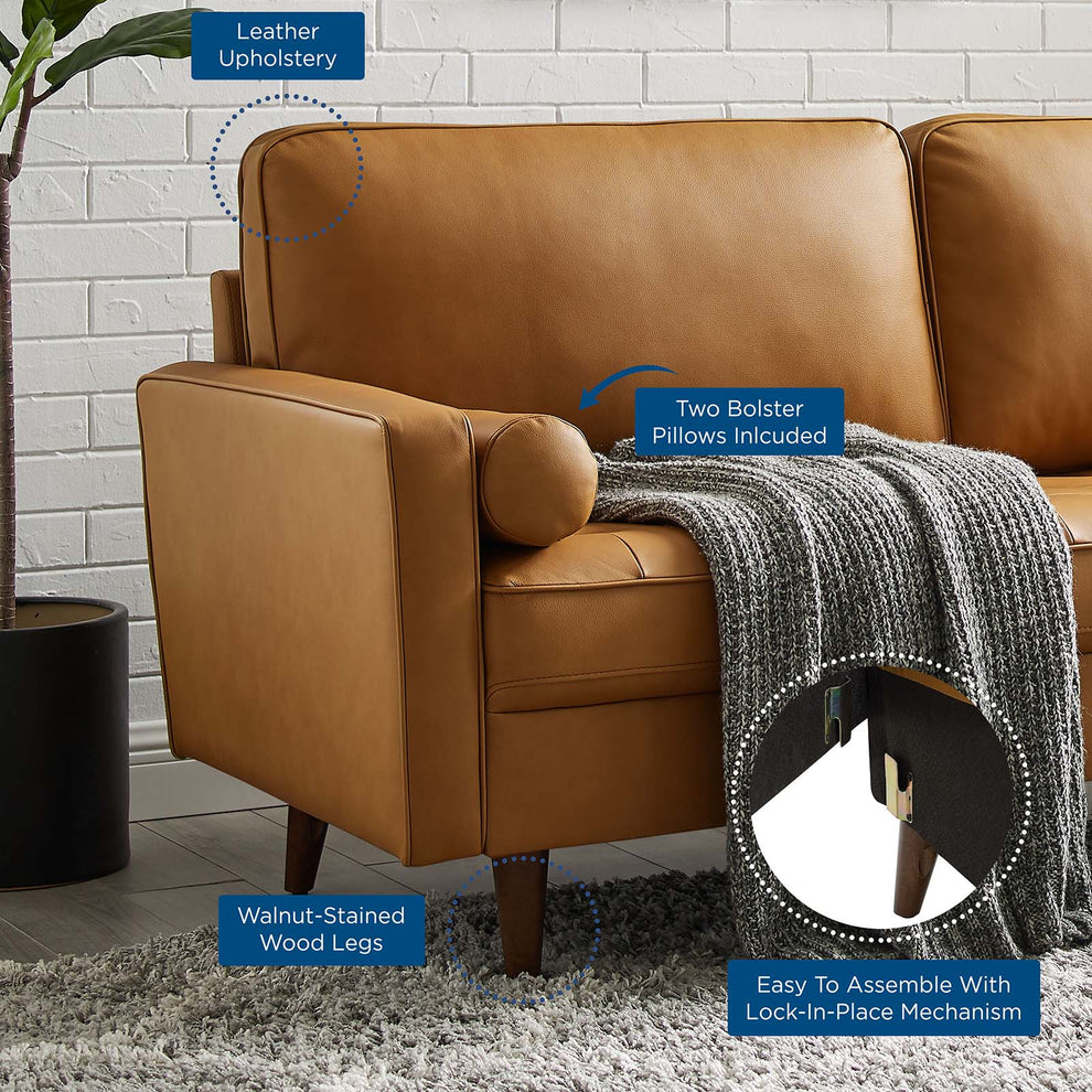 Valour Leather Sofa By Modway - EEI-4633 | Sofas | Modishstore - 3