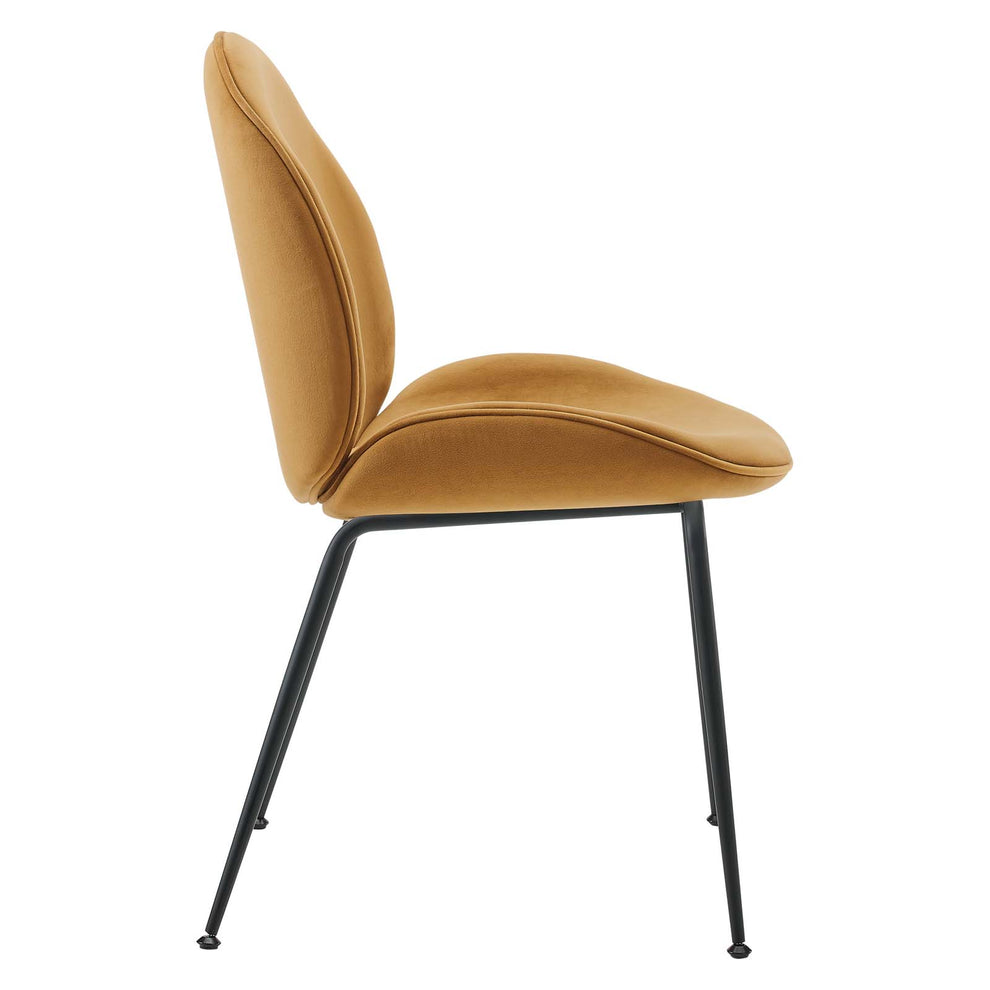 Scoop Black Powder Coated Steel Leg Performance Velvet Dining Chairs - Set of 2 By Modway - EEI-4635 | Dining Chairs | Modishstore - 6