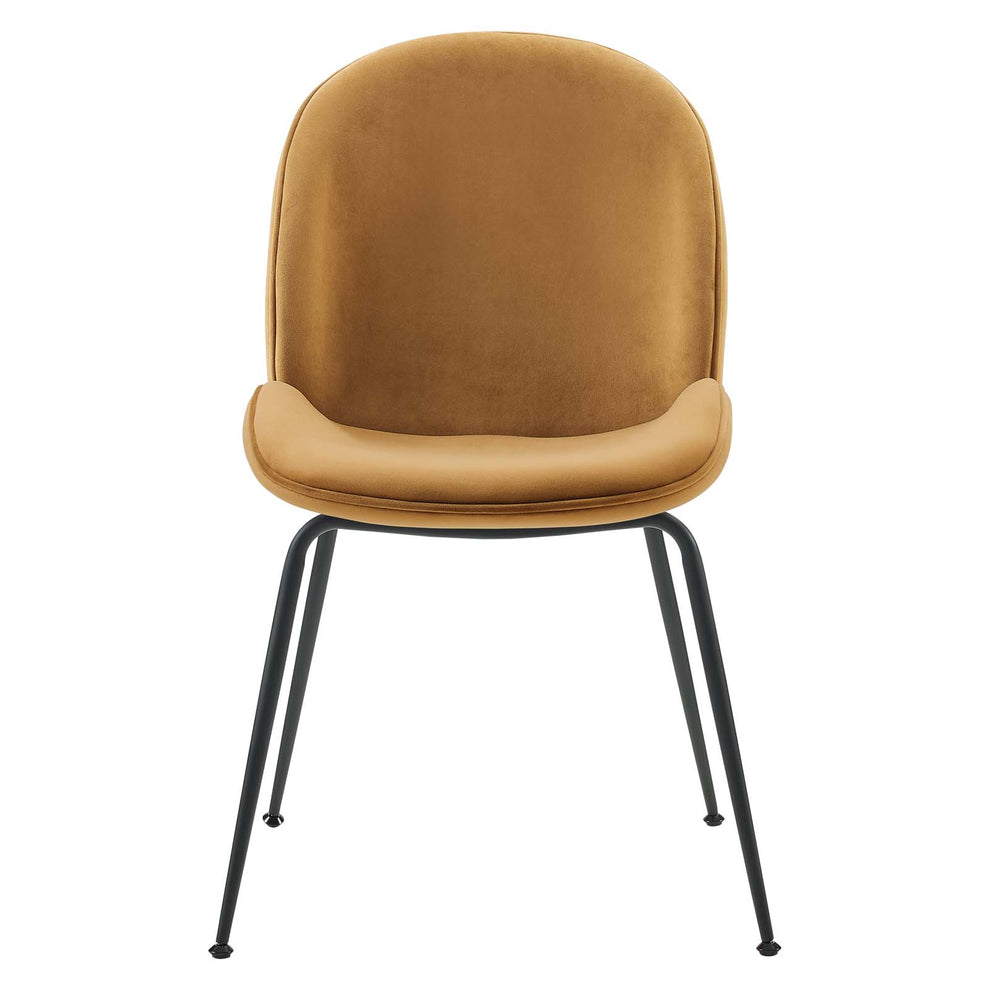 Scoop Black Powder Coated Steel Leg Performance Velvet Dining Chairs - Set of 2 By Modway - EEI-4635 | Dining Chairs | Modishstore - 5