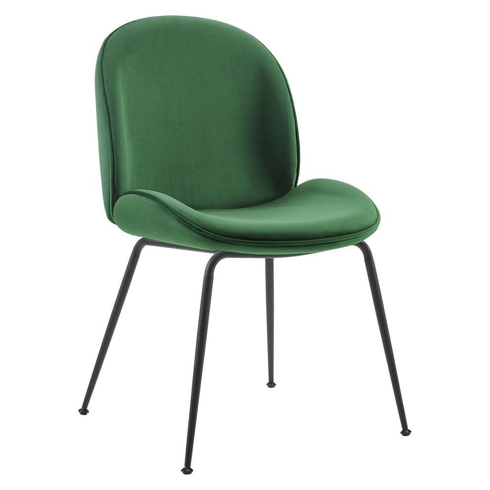 Scoop Black Powder Coated Steel Leg Performance Velvet Dining Chairs - Set of 2 By Modway - EEI-4635 | Dining Chairs | Modishstore - 11