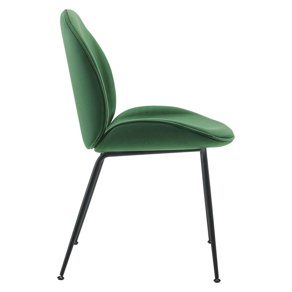 Scoop Black Powder Coated Steel Leg Performance Velvet Dining Chairs - Set of 2 By Modway - EEI-4635 | Dining Chairs | Modishstore - 14