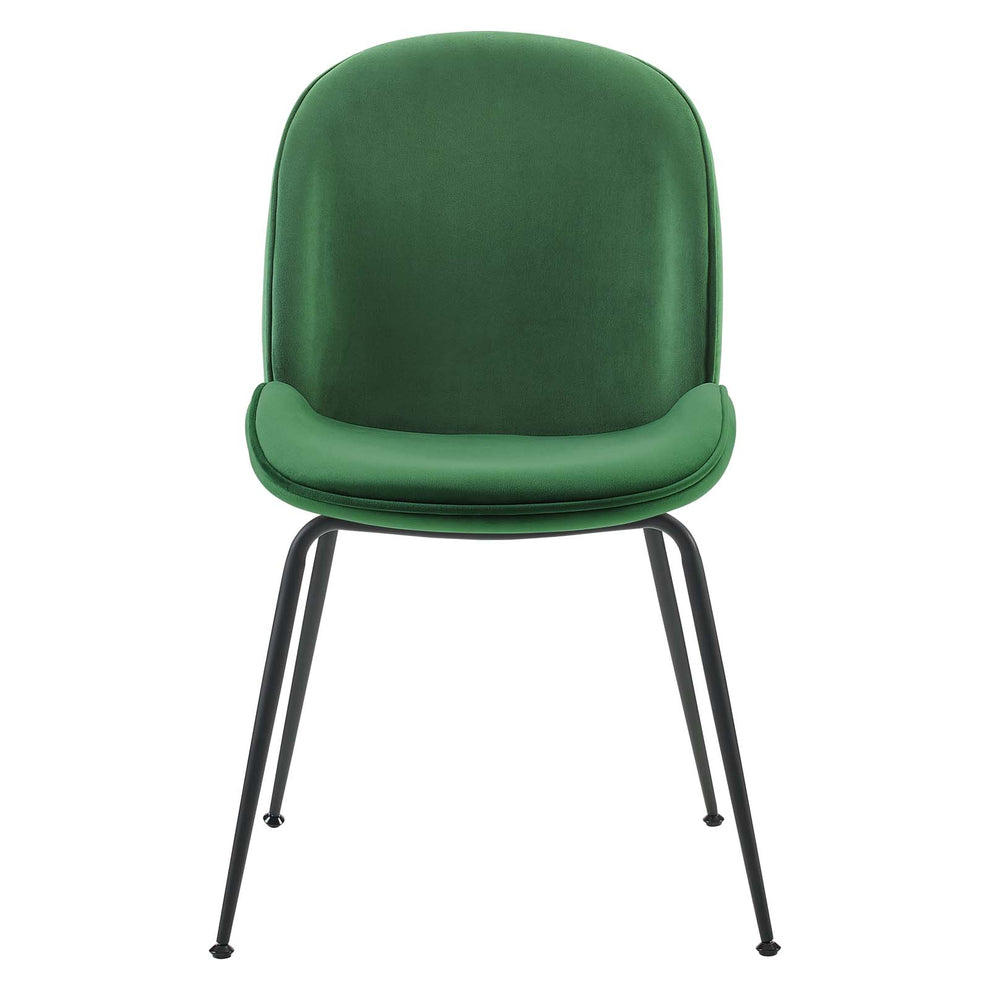 Scoop Black Powder Coated Steel Leg Performance Velvet Dining Chairs - Set of 2 By Modway - EEI-4635 | Dining Chairs | Modishstore - 12
