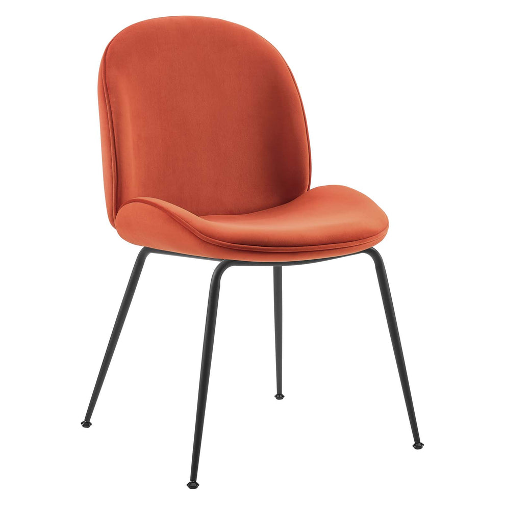 Scoop Black Powder Coated Steel Leg Performance Velvet Dining Chairs - Set of 2 By Modway - EEI-4635 | Dining Chairs | Modishstore - 18