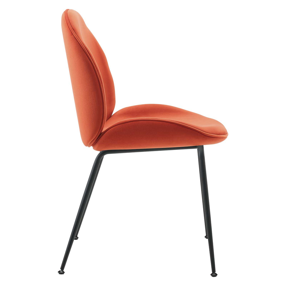 Scoop Black Powder Coated Steel Leg Performance Velvet Dining Chairs - Set of 2 By Modway - EEI-4635 | Dining Chairs | Modishstore - 20