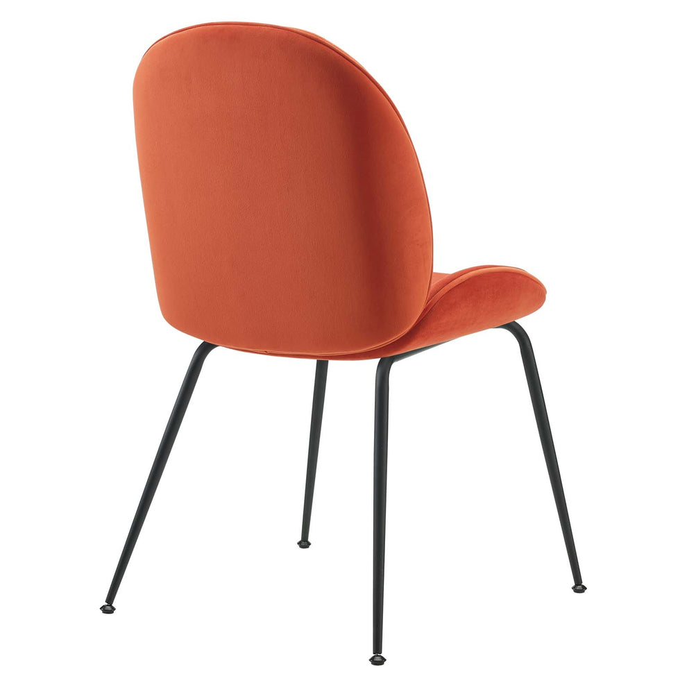Scoop Black Powder Coated Steel Leg Performance Velvet Dining Chairs - Set of 2 By Modway - EEI-4635 | Dining Chairs | Modishstore - 21