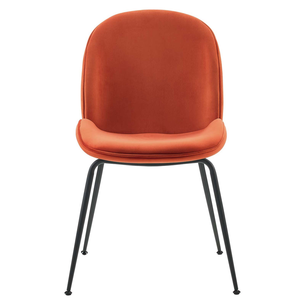 Scoop Black Powder Coated Steel Leg Performance Velvet Dining Chairs - Set of 2 By Modway - EEI-4635 | Dining Chairs | Modishstore - 19