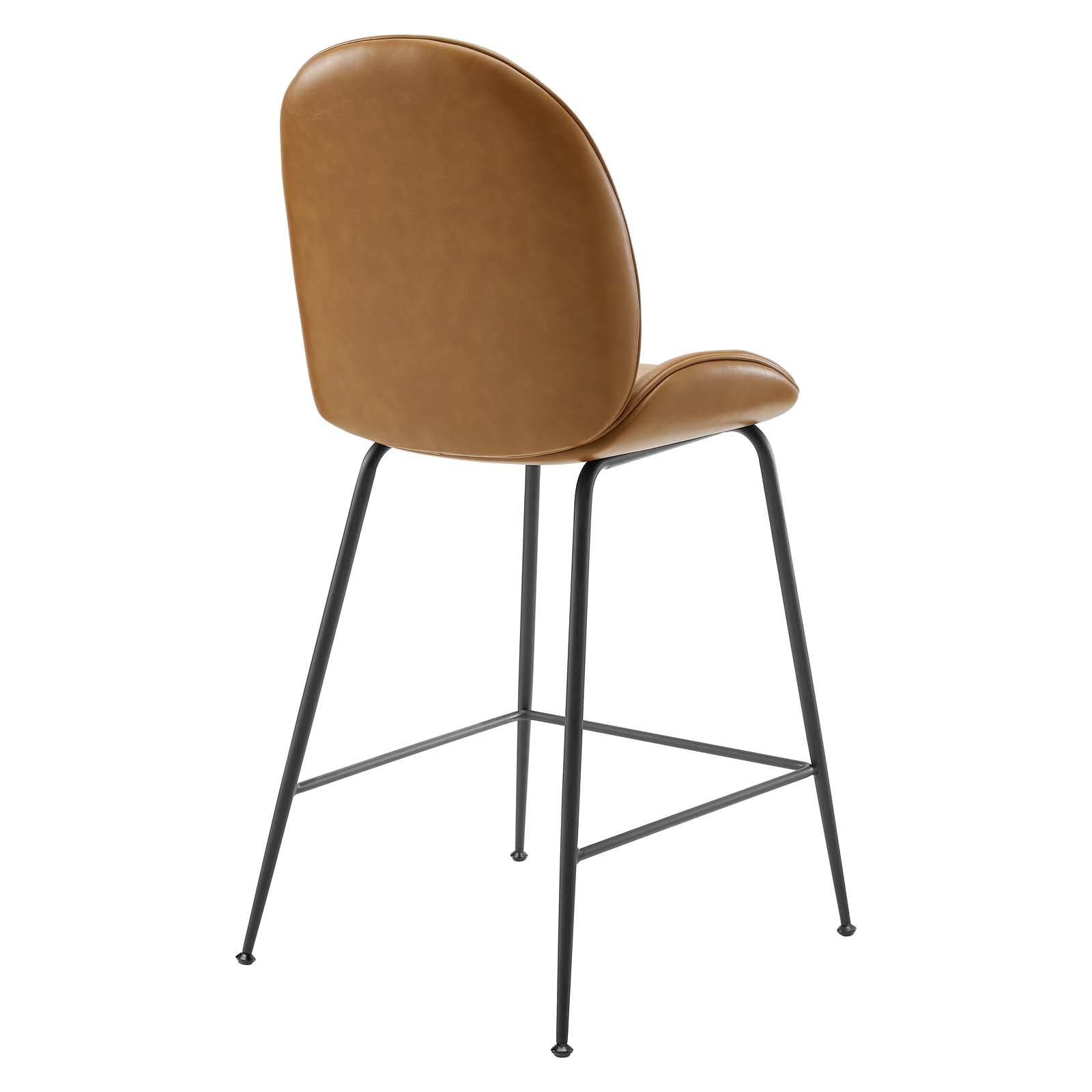 Scoop Black Powder Coated Steel Leg Vegan Leather Counter Stool By Modway - EEI-4638 | Counter Stools | Modishstore - 4