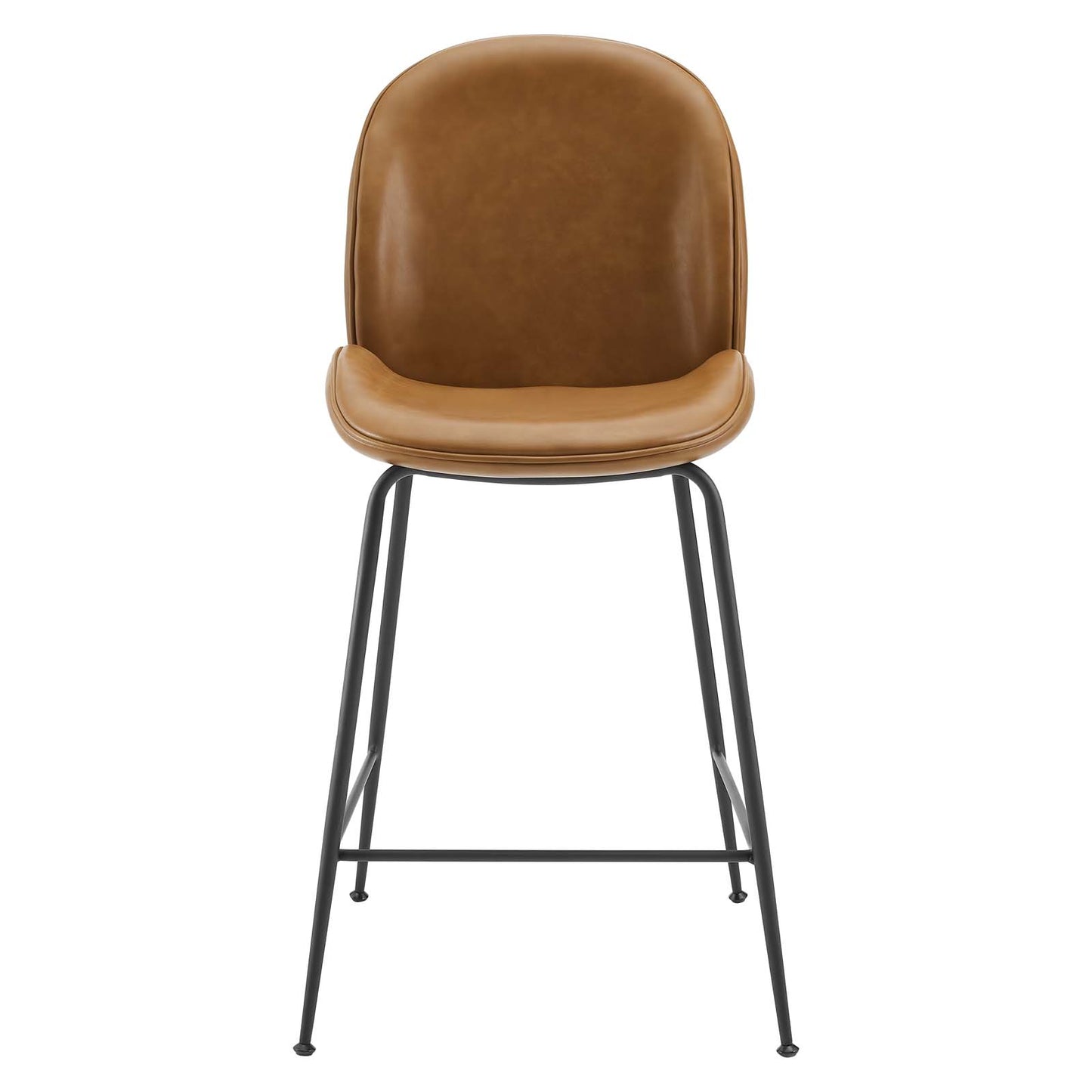 Scoop Black Powder Coated Steel Leg Vegan Leather Counter Stool By Modway - EEI-4638 | Counter Stools | Modishstore - 5