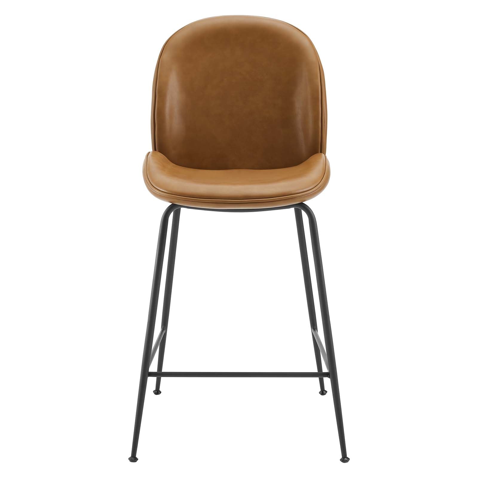 Scoop Black Powder Coated Steel Leg Vegan Leather Counter Stool By Modway - EEI-4638 | Counter Stools | Modishstore - 5