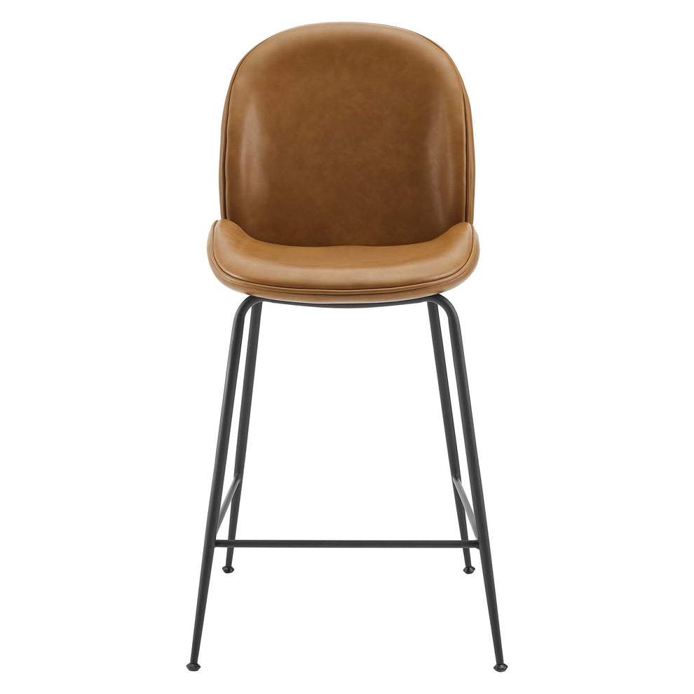 Scoop Black Powder Coated Steel Leg Vegan Leather Counter Stool By Modway - EEI-4638 | Counter Stools | Modishstore - 5