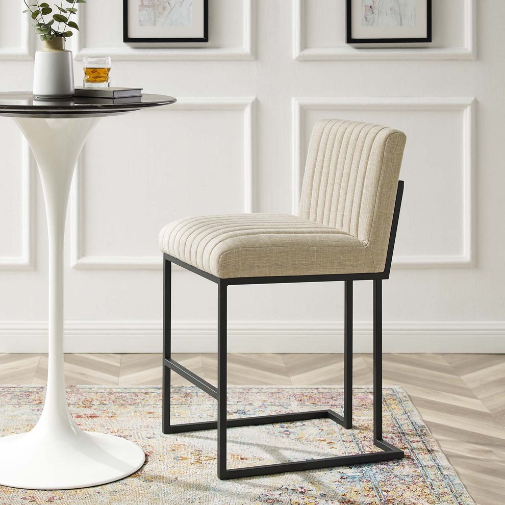 Indulge Channel Tufted Fabric Counter Stool By Modway - EEI-4653 | Bar Stools | Modishstore - 1