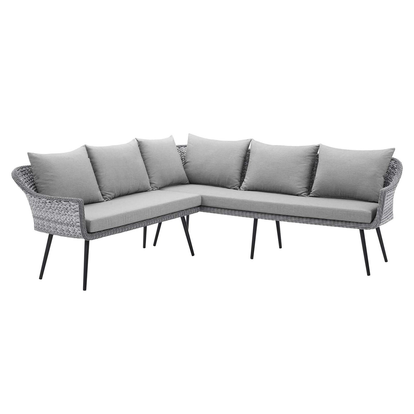 Modway Endeavor Outdoor Patio Wicker Rattan Sectional Sofa | Outdoor Sofas, Loveseats & Sectionals | Modishstore-3