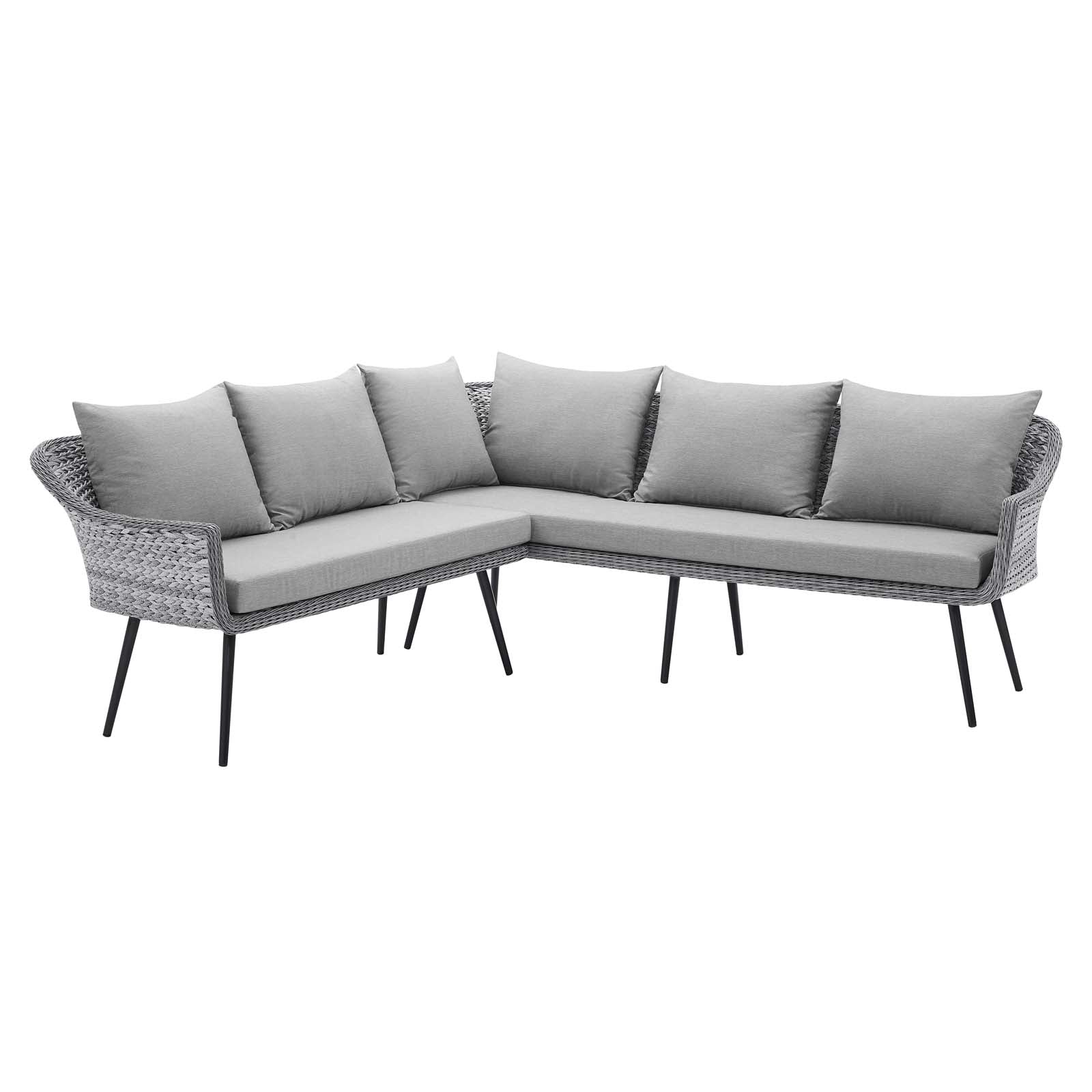 Modway Endeavor Outdoor Patio Wicker Rattan Sectional Sofa | Outdoor Sofas, Loveseats & Sectionals | Modishstore-3