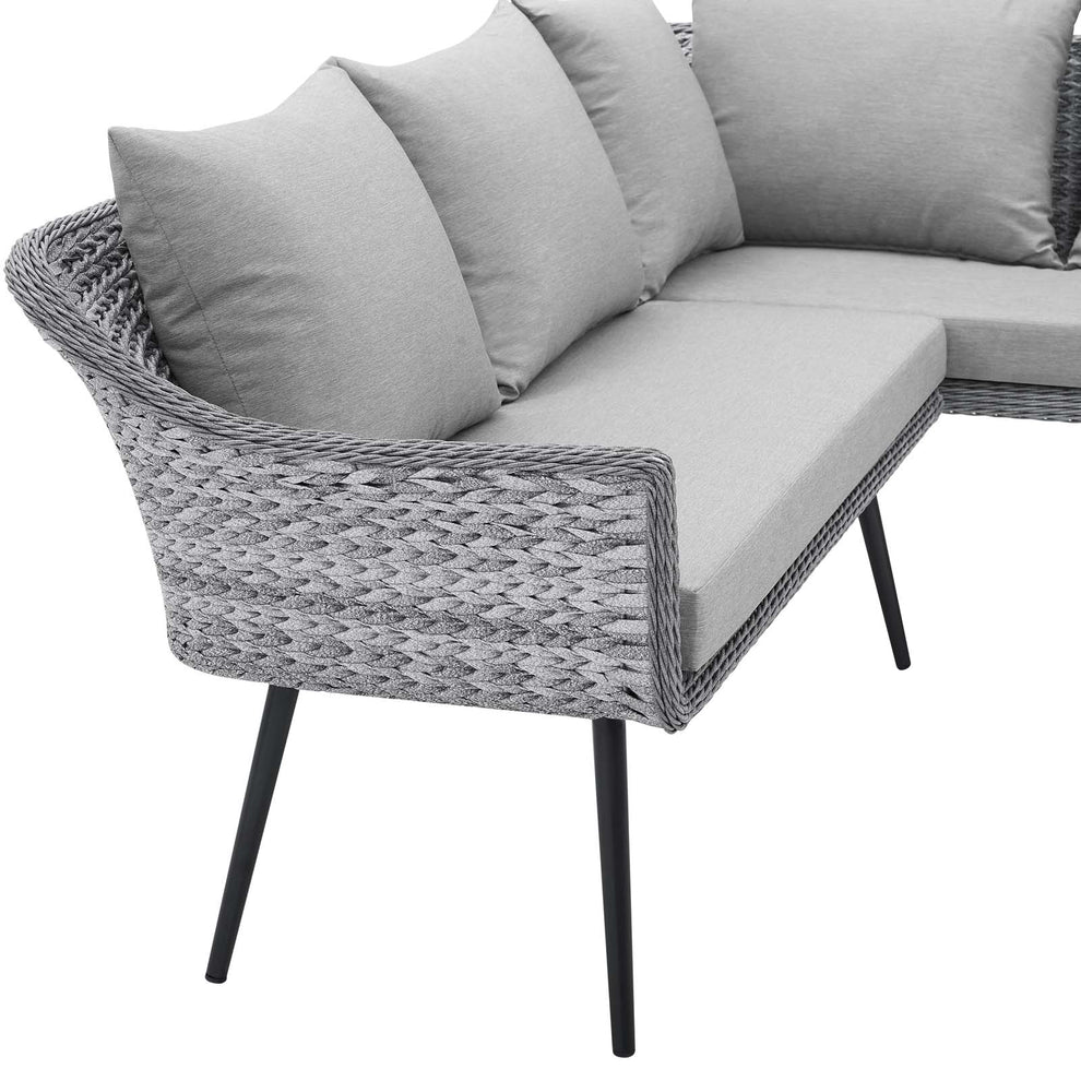 Modway Endeavor Outdoor Patio Wicker Rattan Sectional Sofa - EEI-4658 | Outdoor Sofas, Loveseats & Sectionals | Modishstore - 4