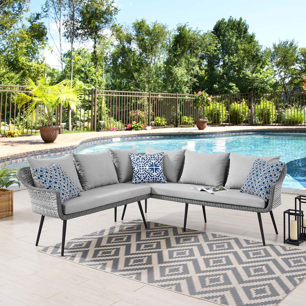 Modway Endeavor Outdoor Patio Wicker Rattan Sectional Sofa - EEI-4658 | Outdoor Sofas, Loveseats & Sectionals | Modishstore - 2