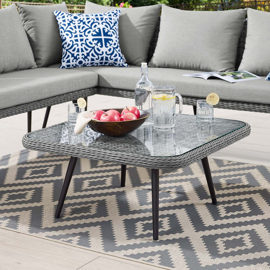 Modway Endeavor Outdoor Patio Wicker Rattan Square Coffee Table | Coffee Tables | Modishstore