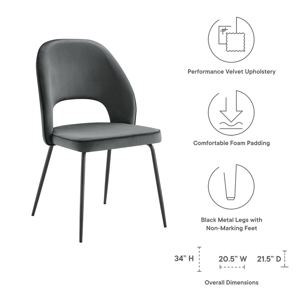 Modway Nico Performance Velvet Dining Chair Set of 2 - EEI-4673 | Dining Chairs | Modishstore - 8