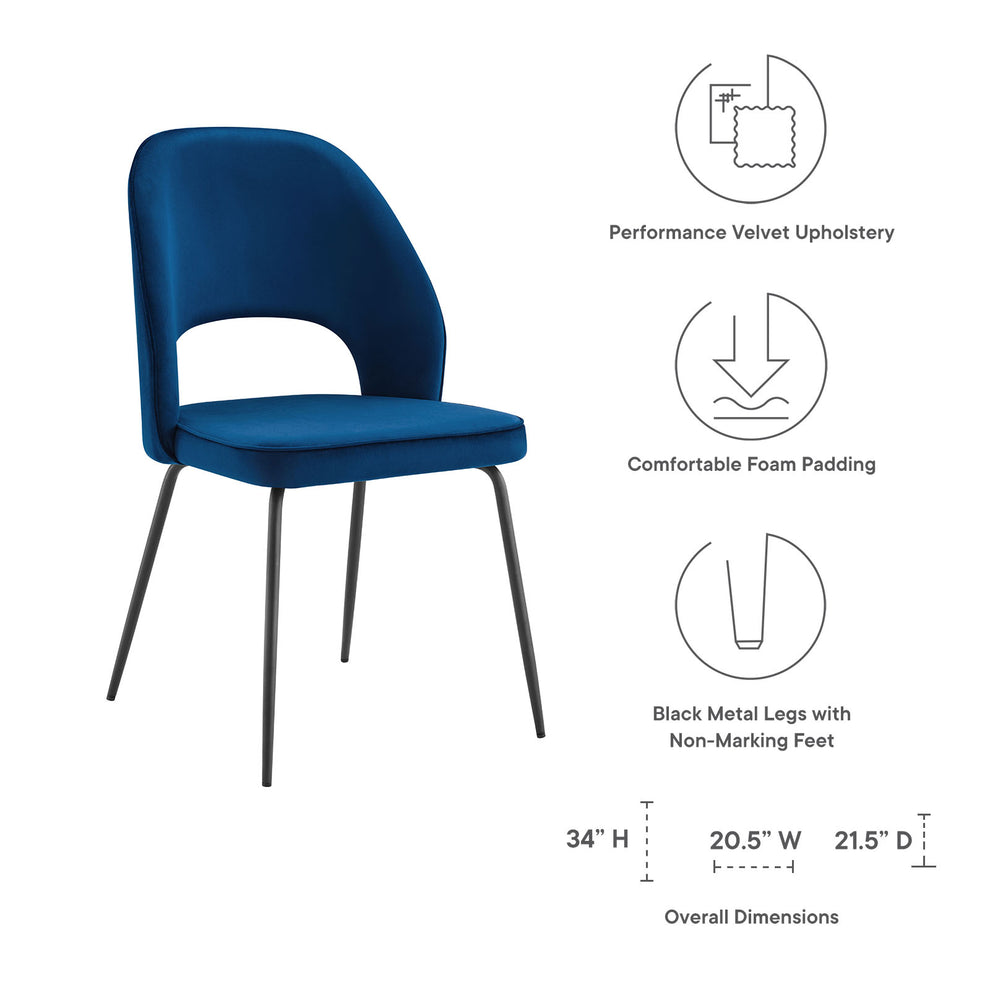 Modway Nico Performance Velvet Dining Chair Set of 2 - EEI-4673 | Dining Chairs | Modishstore - 16