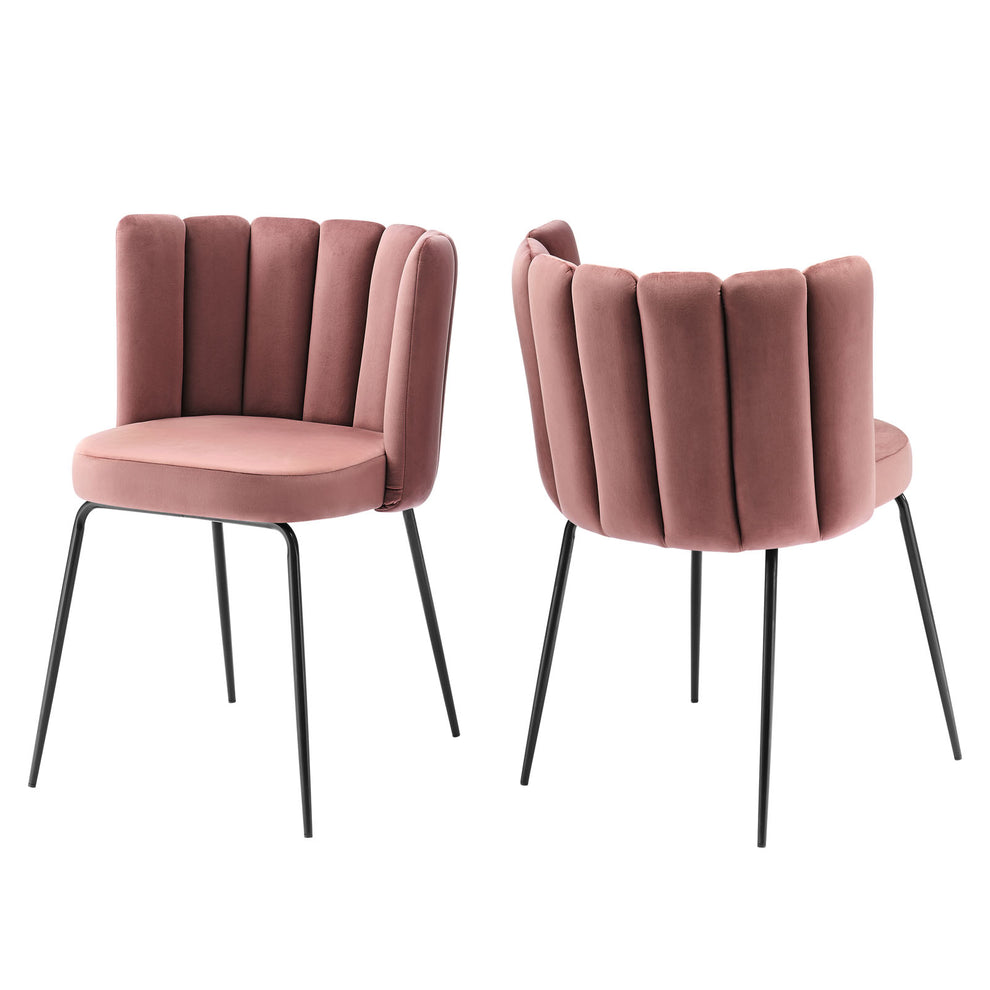 Modway Virtue Performance Velvet Dining Chair Set of 2 - EEI-4675 | Dining Chairs | Modishstore - 2