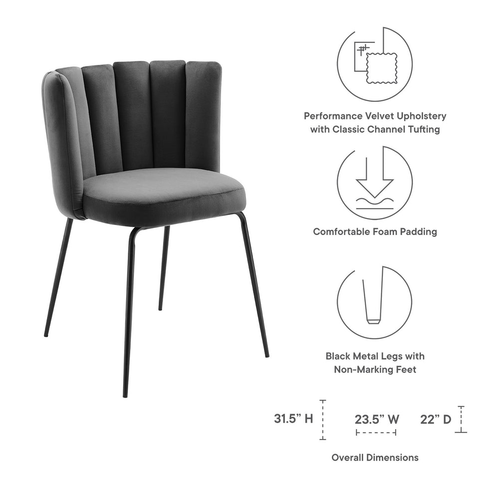 Modway Virtue Performance Velvet Dining Chair Set of 2 - EEI-4675 | Dining Chairs | Modishstore - 23