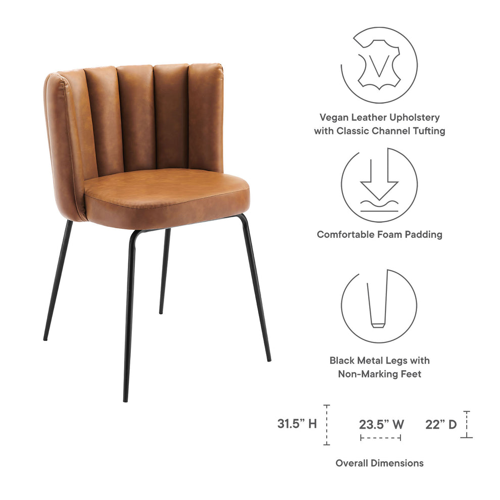 Modway Virtue Vegan Leather Dining Chair Set of 2 - EEI-4676 | Dining Chairs | Modishstore - 8