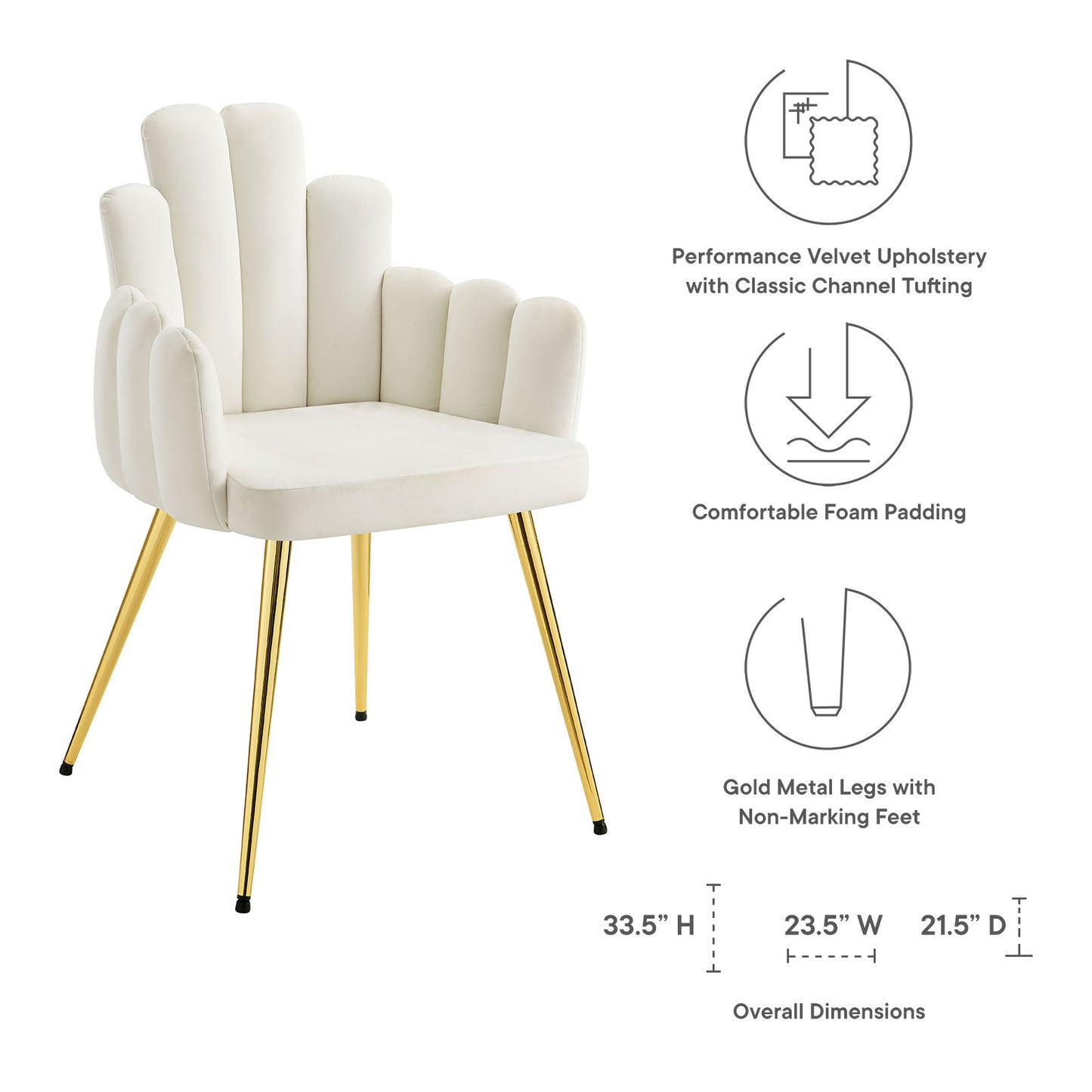 Viceroy Performance Velvet Dining Chair Set of 2 By Modway - EEI-4679 | Dining Chairs | Modishstore - 38