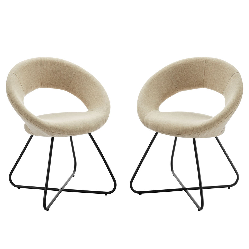 Modway Nouvelle Upholstered Fabric Dining Chair Set of 2 - EEI-4683 | Dining Chairs | Modishstore - 2