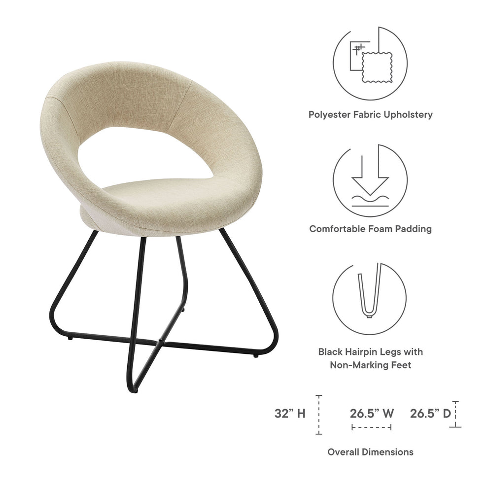 Modway Nouvelle Upholstered Fabric Dining Chair Set of 2 - EEI-4683 | Dining Chairs | Modishstore - 8