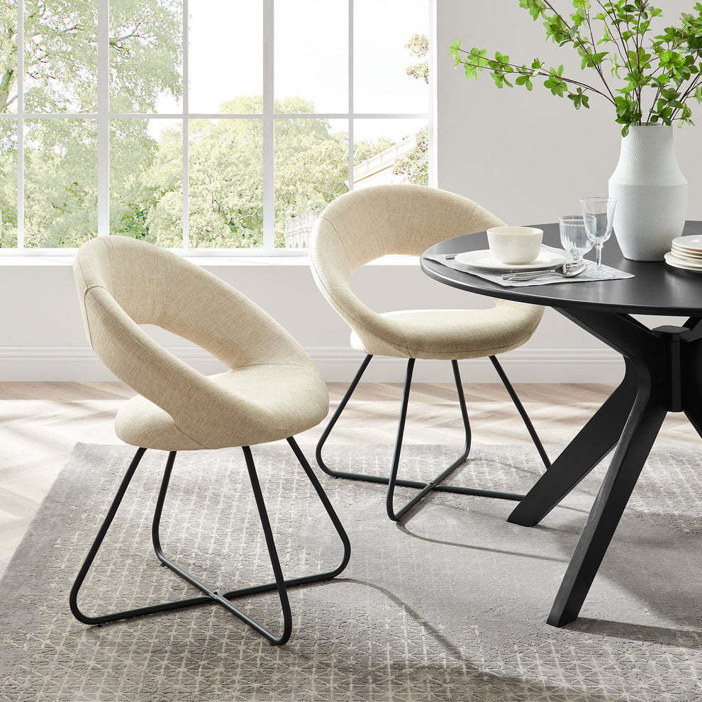 Modway Nouvelle Upholstered Fabric Dining Chair Set of 2 - EEI-4683 | Dining Chairs | Modishstore - 1
