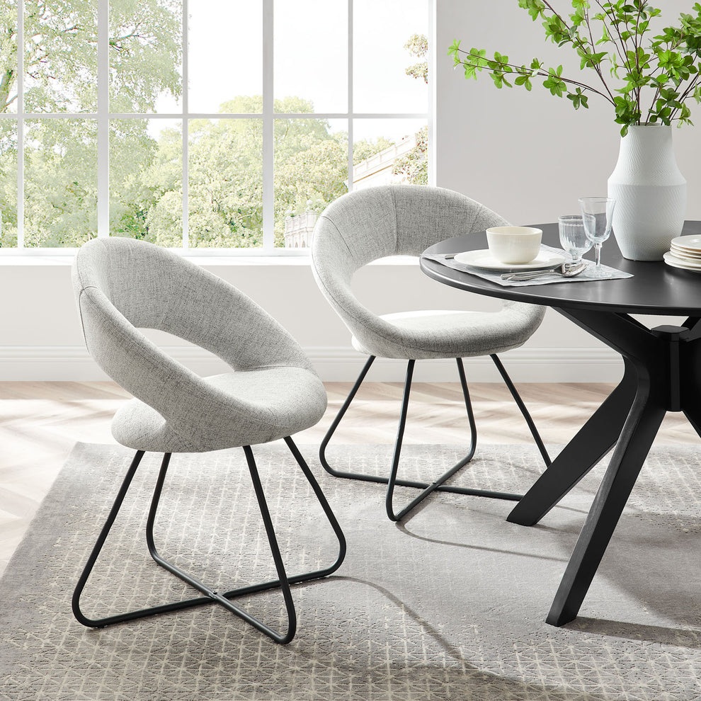 Modway Nouvelle Upholstered Fabric Dining Chair Set of 2 - EEI-4683 | Dining Chairs | Modishstore - 22