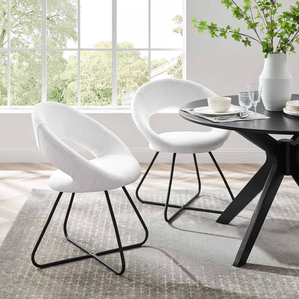 Modway Nouvelle Upholstered Fabric Dining Chair Set of 2 - EEI-4683 | Dining Chairs | Modishstore - 21