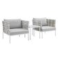 Modway Harmony 3-Piece  Sunbrella® Basket Weave Outdoor Patio Aluminum Seating Set - EEI-4684 | Outdoor Sofas, Loveseats & Sectionals | Modishstore - 1