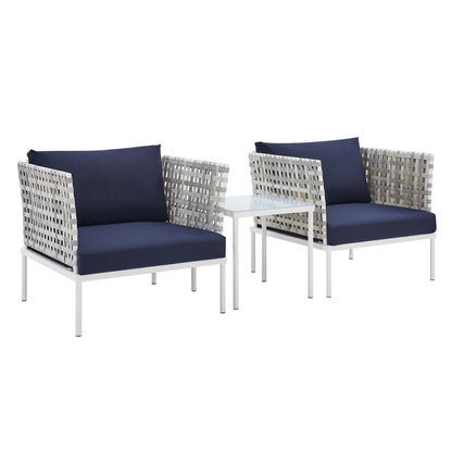 Modway Harmony 3-Piece  Sunbrella® Basket Weave Outdoor Patio Aluminum Seating Set - EEI-4684 | Outdoor Sofas, Loveseats & Sectionals | Modishstore - 5